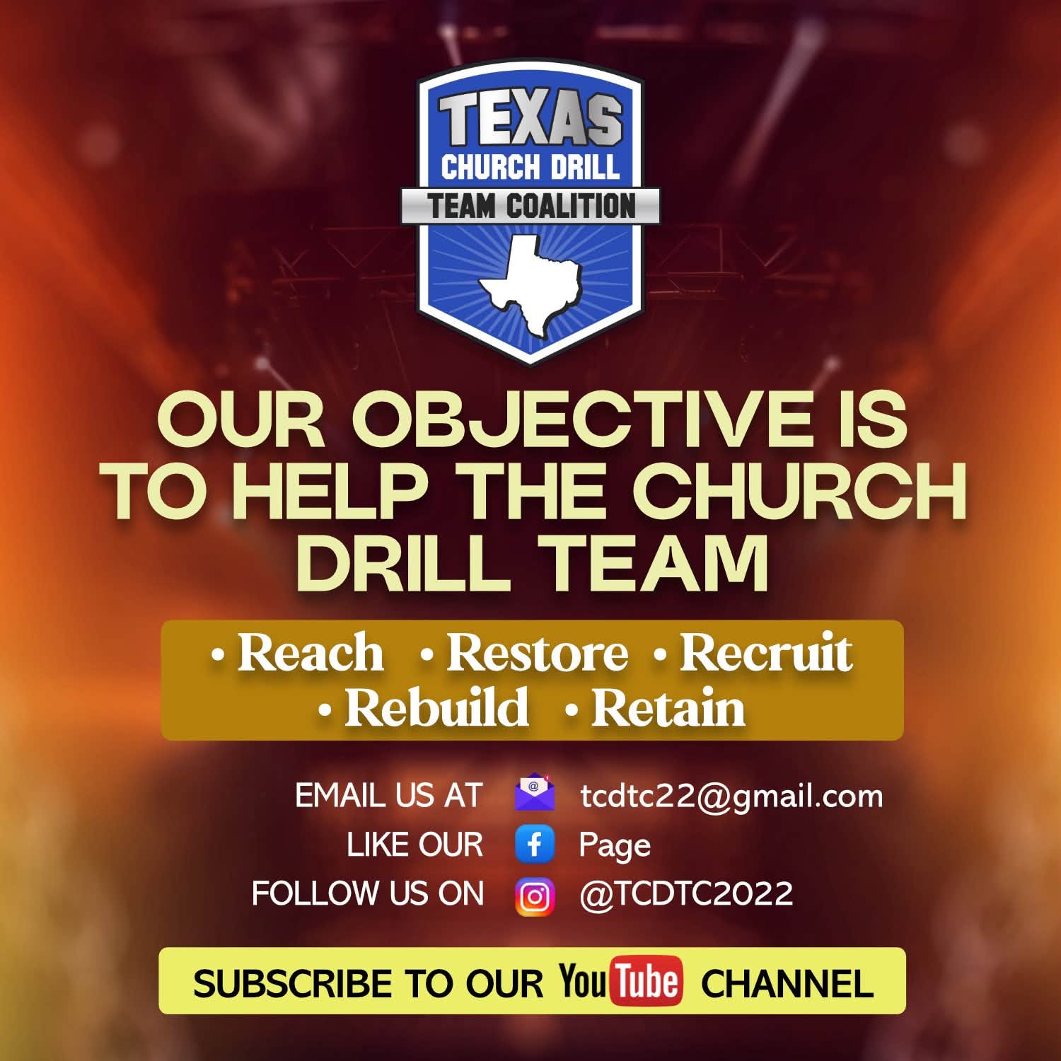 Texas Church Drill Team Coalition ministry objective graphic