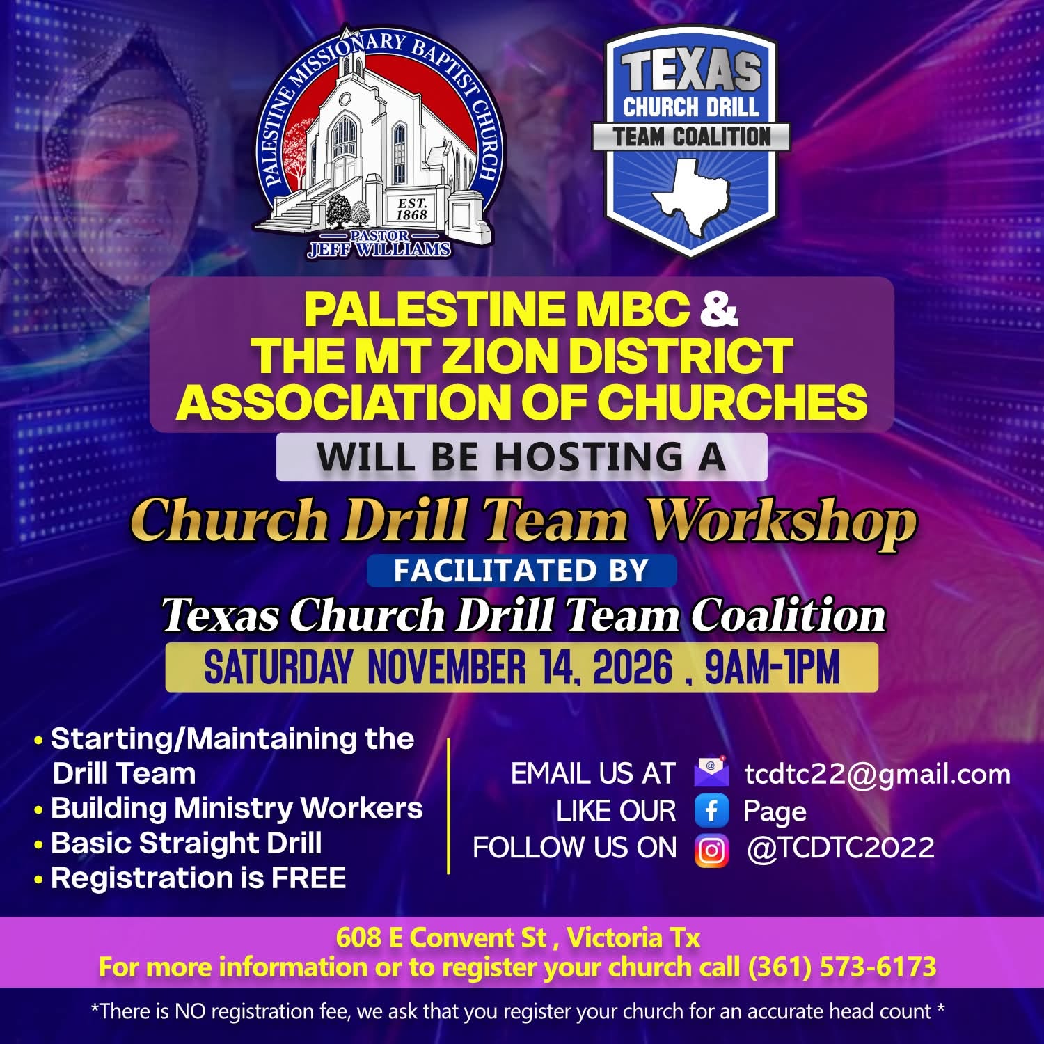 Church drill team workshop announcement